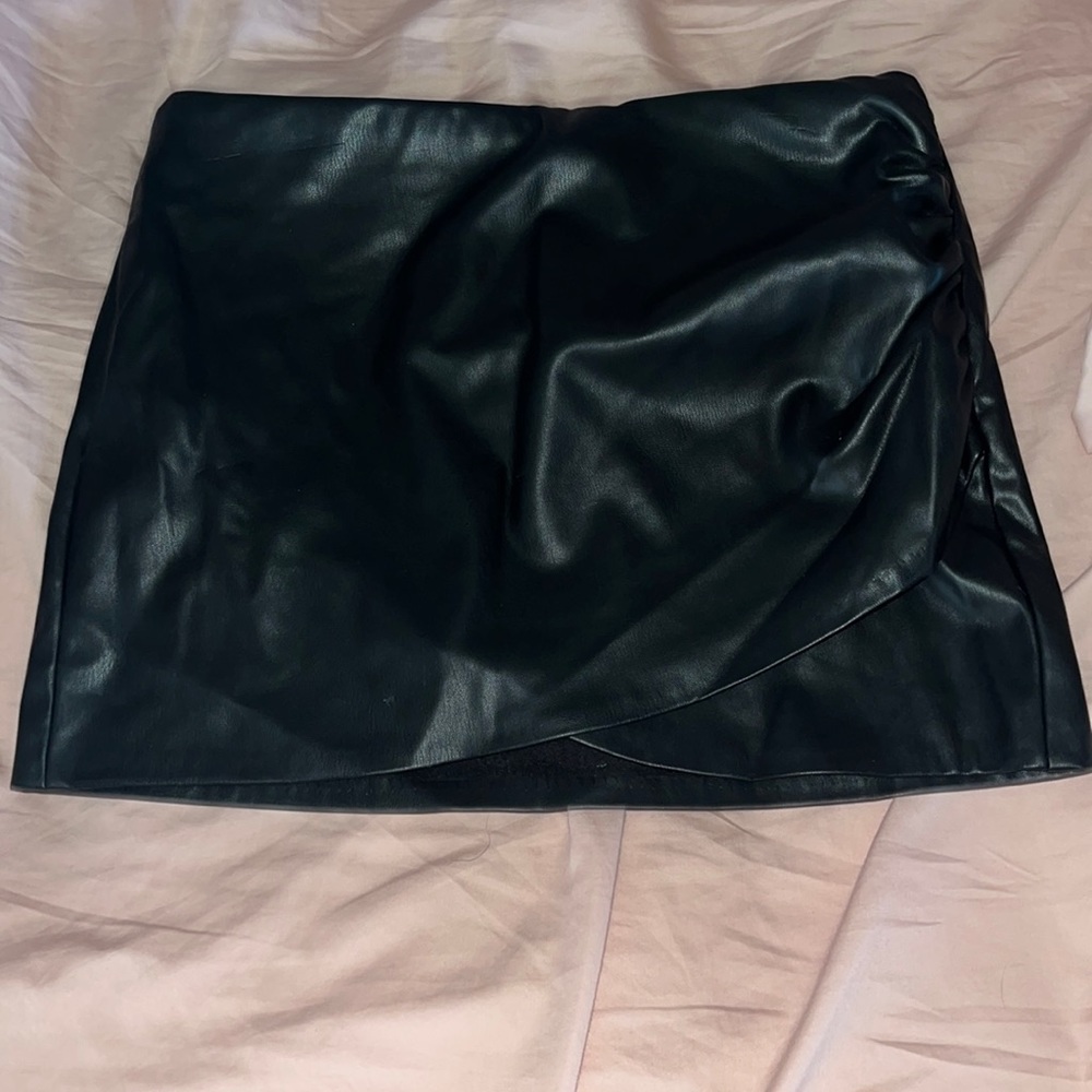 Black Zara Faux Leather Skirt
